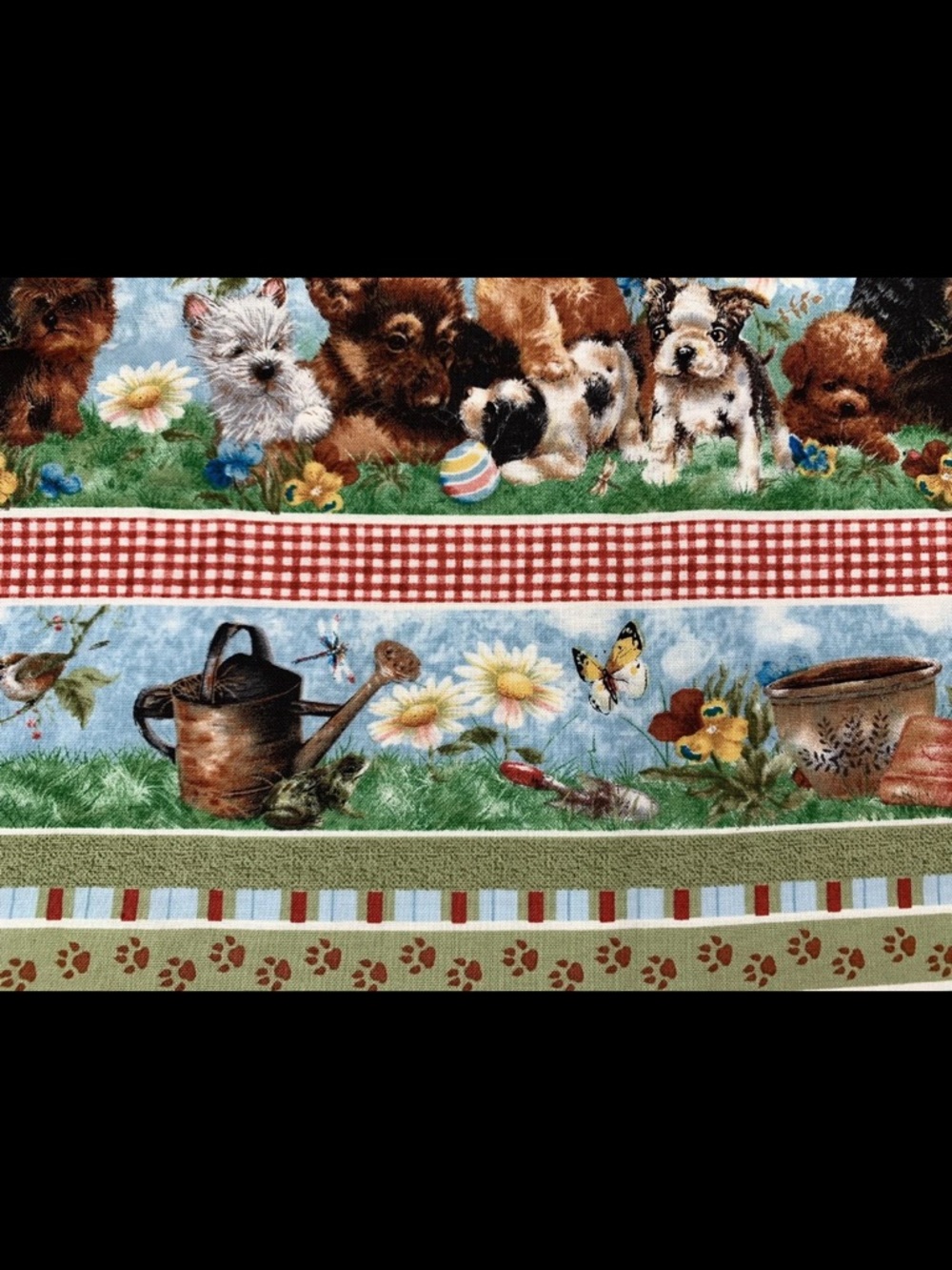 Puppies Outdoors Print Lab Shepherd Terrier Cotton Fabric Creatif Spectrix 1y+18 - Picture 6 of 9